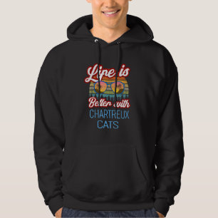 Veste À Capuche Chartreux Retro Sunset Life est meilleur avec Char