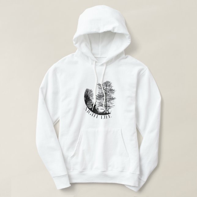 Veste À Capuche Chasse au coon Vie nocturne - Raccoon Chasseur chi (Design devant)