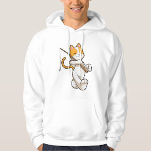 Veste À Capuche Chat à la pêche avec bâton de pêche