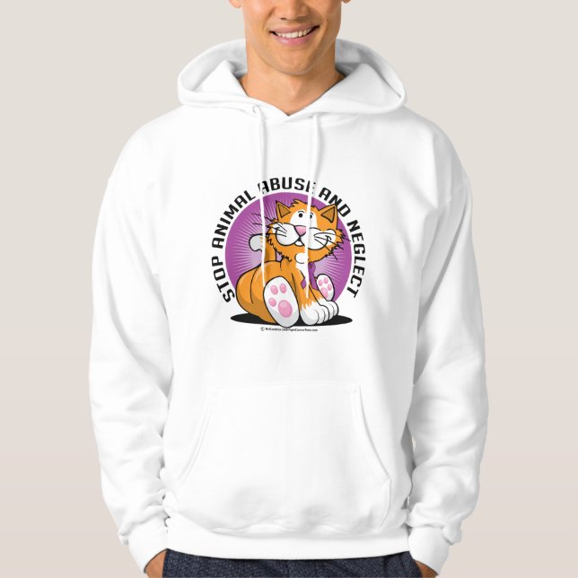 Veste À Capuche Chat animal d'abus (Devant)