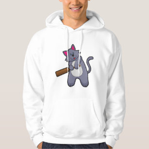 Veste À Capuche Chat au cricket avec batte de cricket