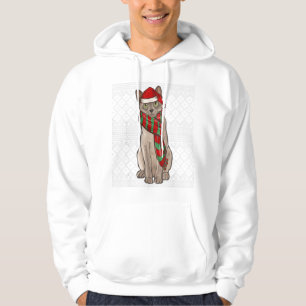 Veste À Capuche Chat birman de Noël Casquette du Père Noël