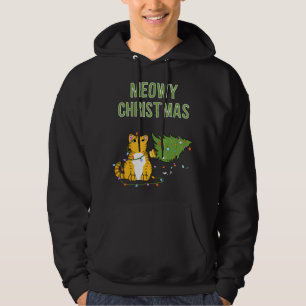 Veste À Capuche Chat de Noël Orange Tiger Tabby xmas arbre kitty c