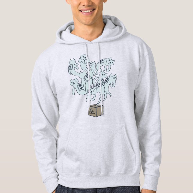 Veste À Capuche Chat de Schrödinger les 9 vies (Devant)