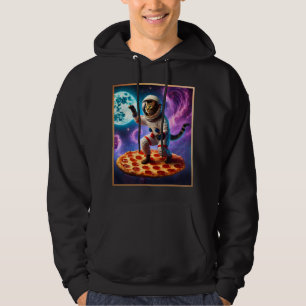Veste À Capuche Chat Drôle Voler Une Pizza Astronaut Kitty Space