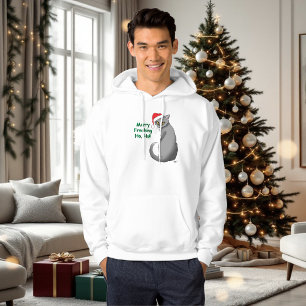Veste À Capuche Chat Gris Drôle Grognon Noël Humour Fêtes