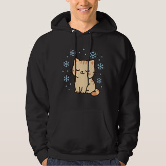 Veste À Capuche Chat Kawaii enneigé – Joli Chat d'Hiver