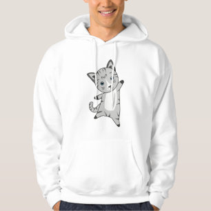 Veste À Capuche Chat Kitty Gris Fourrure Nez mignon Animaux