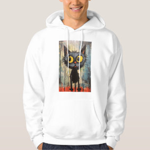 Veste À Capuche Chat noir aux yeux jaunes
