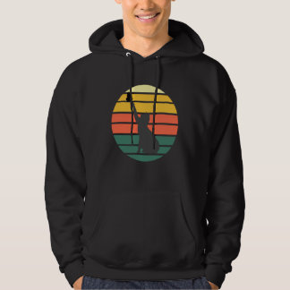 Veste À Capuche Chat Silhouette Rétro Coucher de Soleil Années 80
