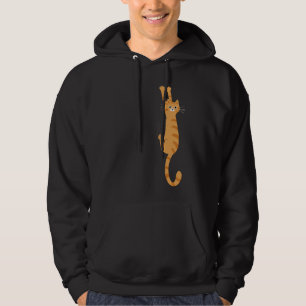 Veste À Capuche Chat tigré orange suspendu Chat rayé drôle