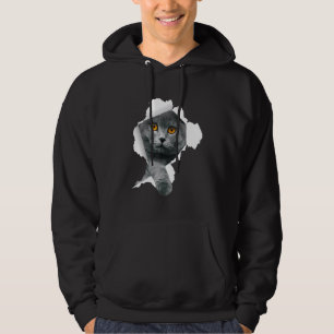 Veste À Capuche Chats pliés écossais en tissu tordu Kitten