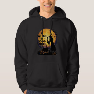 Veste À Capuche Chaudron de lune d'Halloween de bonne sorcière_1