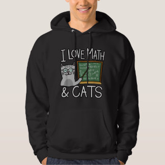 Veste À Capuche Chemise Amoureux des chats, J'Aime Les Maths Et Ch