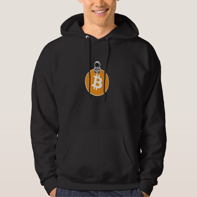 Veste À Capuche Chemise Bitcoin Crypto HODL BTC Astronaut Moon T-S (Devant)