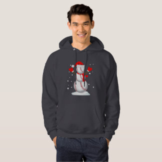 Veste À Capuche Chemise de Noël amusante Baseball Snowman cadeau S