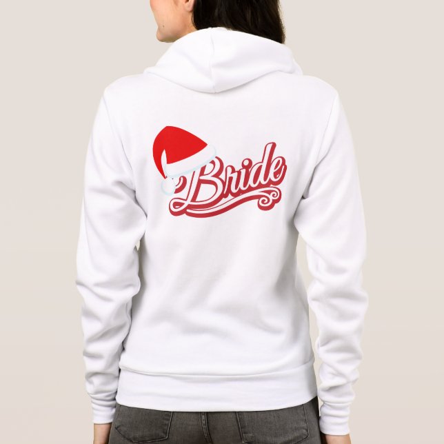 Veste À Capuche Chemise de sueur de mariée de Santa Hat blanc (Dos)
