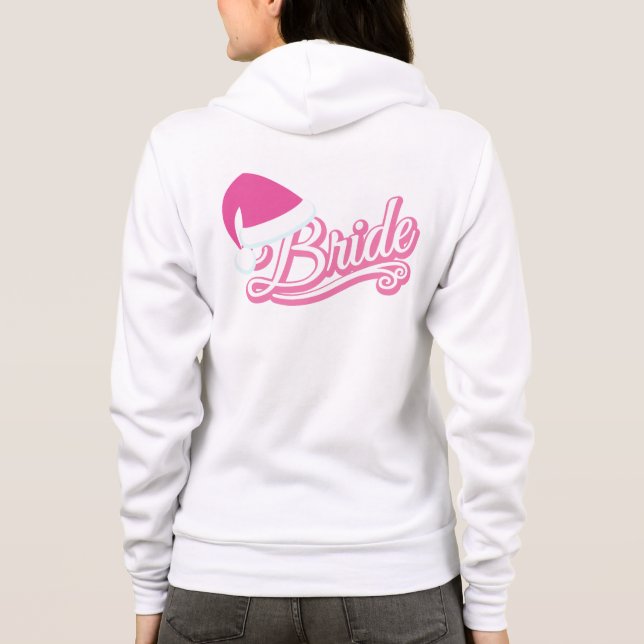 Veste À Capuche Chemise de sueur rose Santa Hat Mariée blanc (Dos)