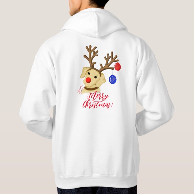 Veste À Capuche Chemise Jaune Reindeer de vacances (Dos)