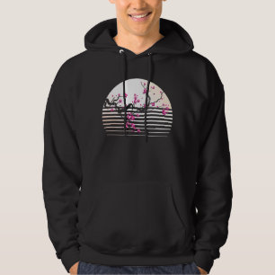 Veste À Capuche Cherry Blossom Japonais Retro Sunset Sakura Tree
