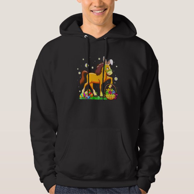 Veste À Capuche Cheval de Pâques Lapin Oreilles OEufs Chasse Panie (Devant)