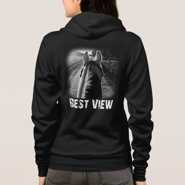 Veste À Capuche Cheval Meilleure Vue De Cheval Retour Idées Cadeau (Dos)