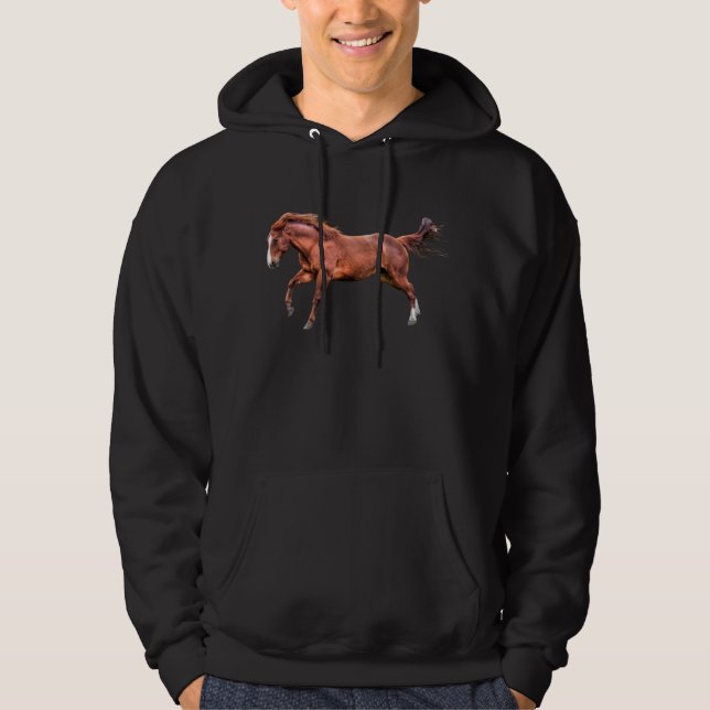 Veste À Capuche Cheval Red Dun Spiritué Coureur Cantering Jouer (Devant)