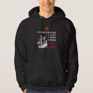 Veste À Capuche Chevalier Templier Guerrier Chrétien De Dieu Ma Ma