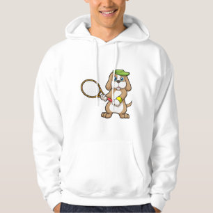 Veste À Capuche Chien à Tennis avec raquette de tennis & Casquette