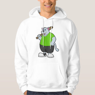 Veste À Capuche Chien au baseball avec batte de baseball