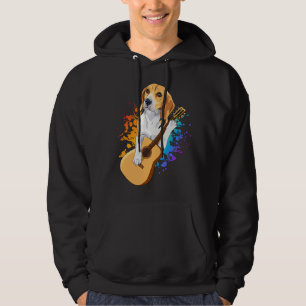 Veste À Capuche Chien beagle Jouant Acoustique Guitare Hommes