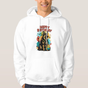 Veste À Capuche Chien berger allemand joyeux fête d'anniversaire S