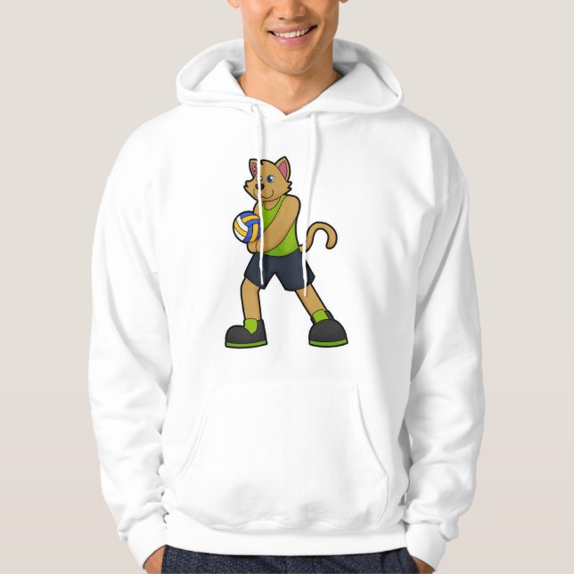 Veste À Capuche Chien comme joueur de volleyball avec volleyball (Devant)