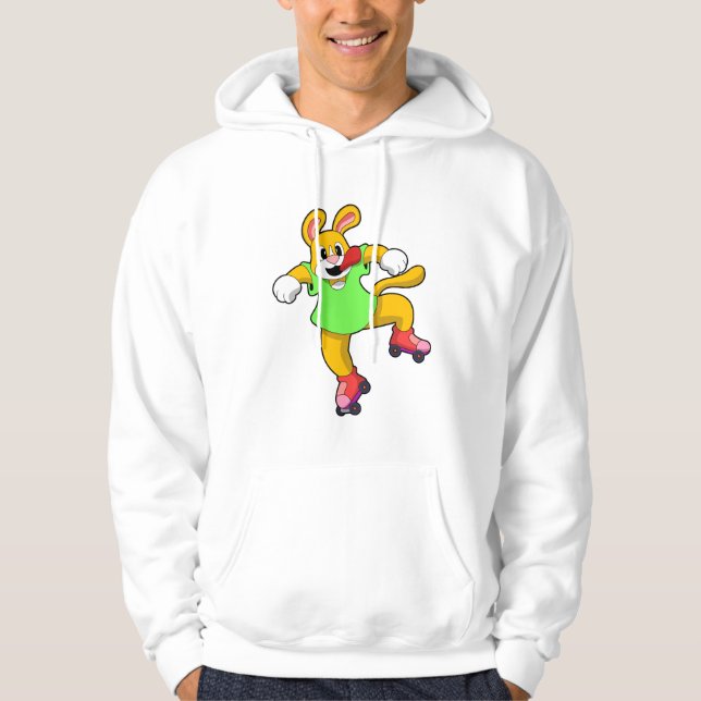 Veste À Capuche Chien comme Patineur en ligne avec Patins en ligne (Devant)