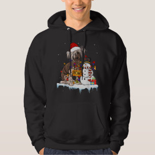 Veste À Capuche Chien de Crête Chinois amusant Noël Snowman Xmas L