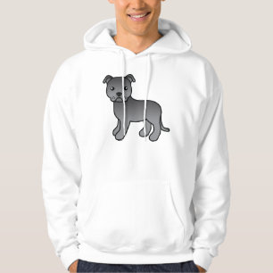 Veste À Capuche Chien de dessin animé bleu Staffordshire Bull Terr