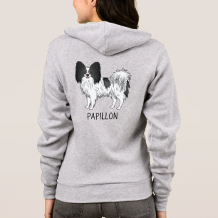 Veste À Capuche Chien de dessin animé Papillon noir et blanc avec