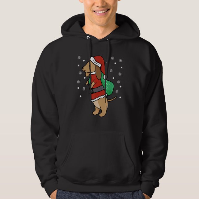 Veste À Capuche Chien de Noël Chien mignon Chiens Wiener Noël (Devant)