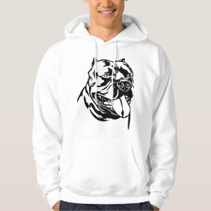 Veste À Capuche Chien de taureau américain, hoody, silhouette noi