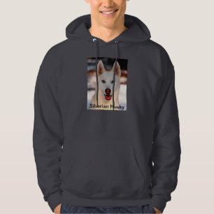Veste À Capuche Chien de traîneau sibérien blanc sur le sweatshi
