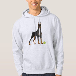 Veste À Capuche Chien Doberman avec une balle verte
