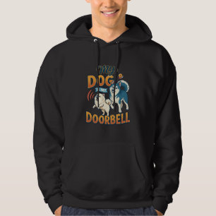 Veste À Capuche Chien Est Sonnette Aboie Blanc Bleu_1