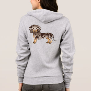 Veste À Capuche Chien teckel à poil court chocolat et tan tacheté
