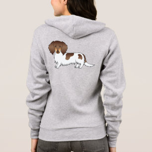 Veste À Capuche Chien teckel à poil long piebalde chocolat et fauv