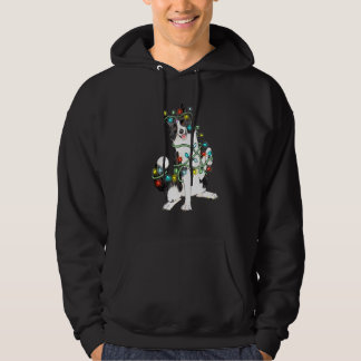 Veste À Capuche Chiens Boider Collie Arbre Lumières de Noël Xmas P