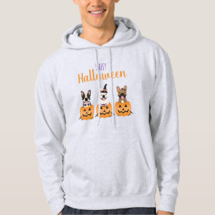 Veste À Capuche Chiens de taureaux français heureux Halloween