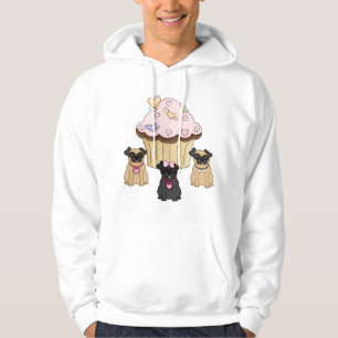 Veste À Capuche Chiens doux d'un carlin de petit gâteau