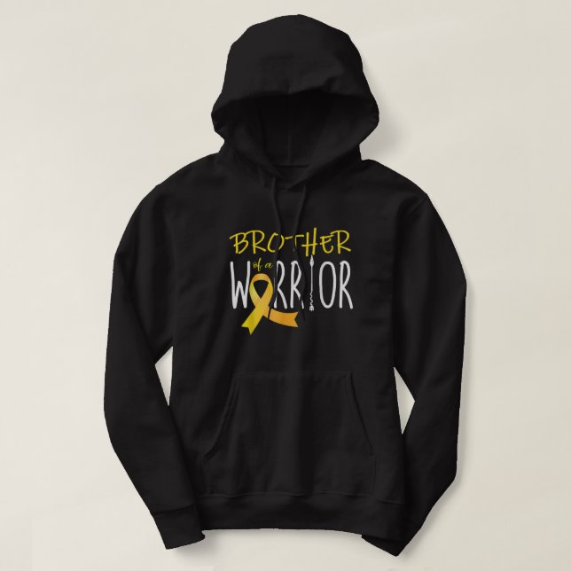 Veste À Capuche Childhood cancer awareness Brother of a warrior (Design devant)