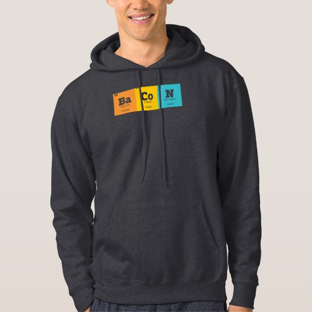 Veste À Capuche Chimie amusante Table périodique Bacon Pun (Devant)