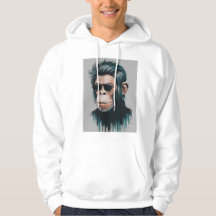 Chimp élégant - Vêtements de rue blancs